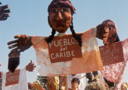 people puppets representing liberation movements